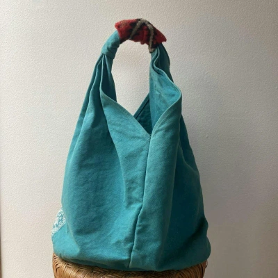 Pre-owned Kapital Mesoamerican Tote Bag In Turquoise