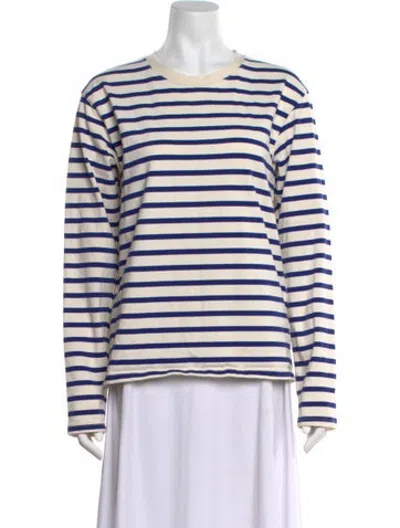 Pre-owned Kapital Striped Crew Neck Top In Neutrals