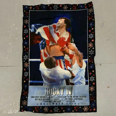 Pre-owned Kapital X Vintage 1986 Rocky Iv Promo Boxing Tapestry Kapital Style In Black
