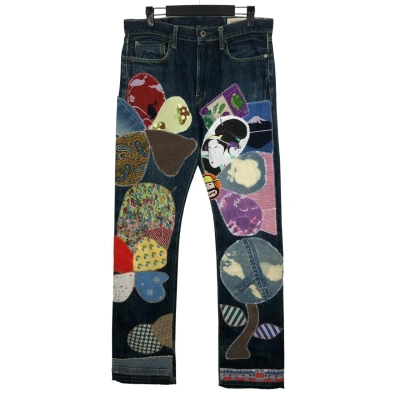 Pre-owned Kapital X Vintage Kapital Selvedge Jeans Patchwork Hippie Rework Insane Denim In Multicolor