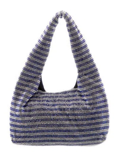 Pre-owned Kara Sequins Top Handle Bag In Blue