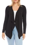 Karen Kane Poppy Draped Open Front Cardigan In Black