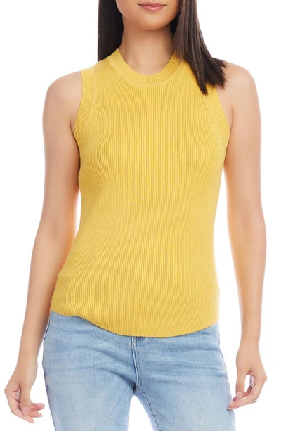 Karen Kane Rib Sweater Tank In Yellow