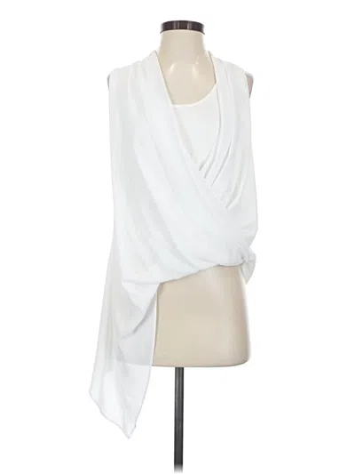 Pre-owned Karen Kane Sleeveless Blouse In White