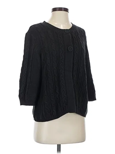 Pre-owned Karen Scott 3/4 Sleeve T-shirt In Black