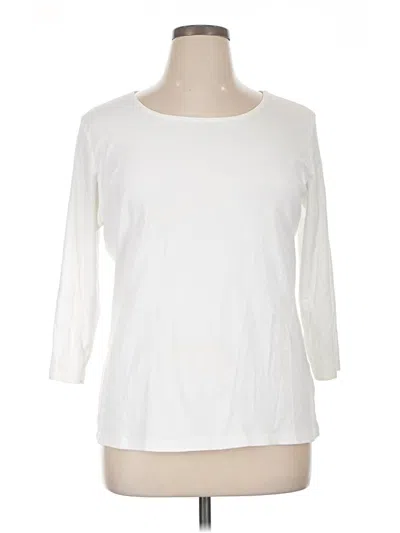 Pre-owned Karen Scott 3/4 Sleeve T-shirt In Ivory