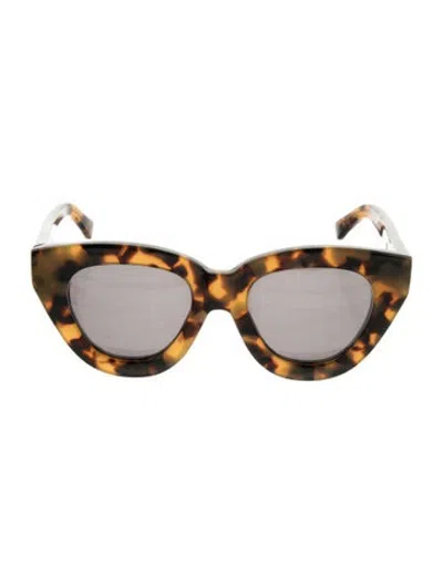 Pre-owned Karen Walker Cat-eye Tinted Sunglasses In Brown