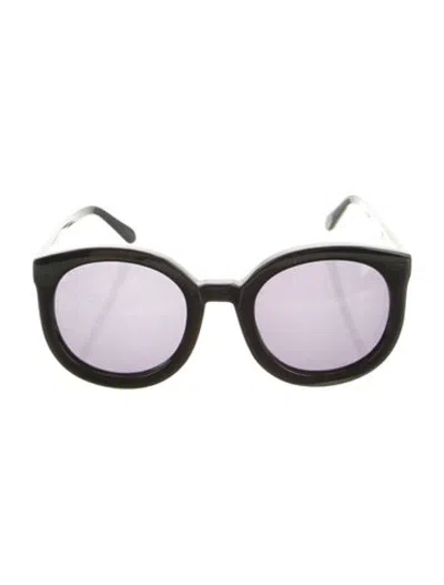 Pre-owned Karen Walker Round Tinted Sunglasses In Black
