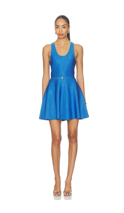 Karina Grimaldi Cleo Knit Metallic Mini Dress In Cobalt