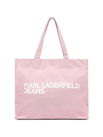 Karl Lagerfeld Jeans Logo-print Tote Bag In Pink