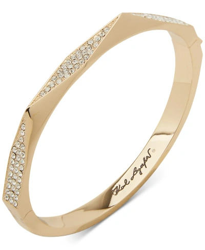 Karl Lagerfeld Pave Geometric Bangle Bracelet In Gold