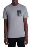 Karl Lagerfeld Rubberized Logo Cotton Graphic T-shirt In Grey