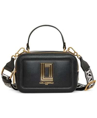 Karl Lagerfeld Simone Small Leather Crossbody In Black