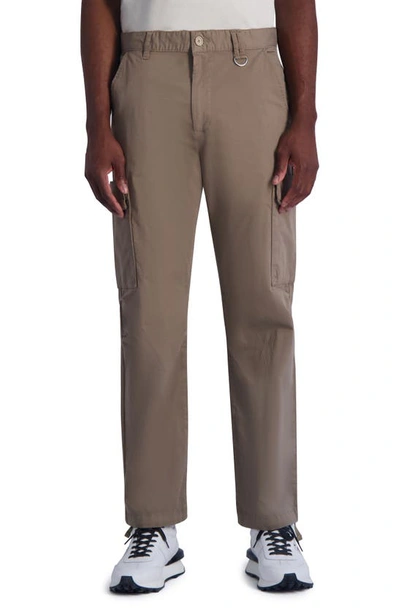 Karl Lagerfeld Slim Fit Stretch Cotton Cargo Pants In Tan