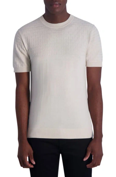 Karl Lagerfeld Textured Cotton Sweater In Natural