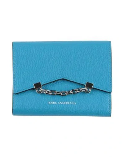 Karl Lagerfeld Woman Wallet Azure Size - Bovine Leather In Blue