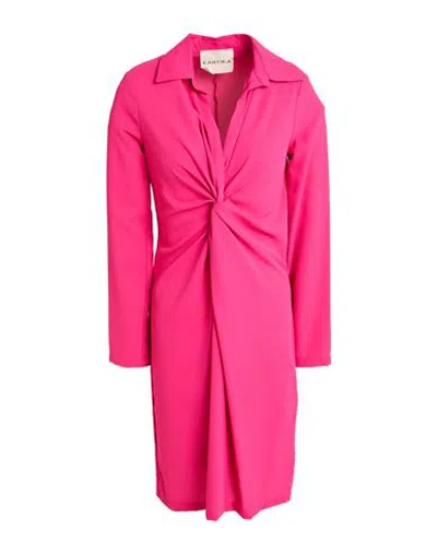 Kartika Woman Mini Dress Fuchsia Size 12 Polyester In Pink