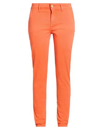 Kartika Woman Pants Orange Size 4 Cotton, Elastane In Multi