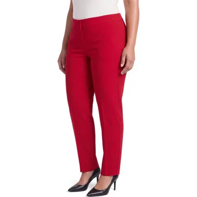 Kasper Straight Leg Trousers In Red