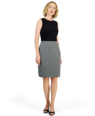 Kasper Women's Jacquard Sleeveless Sheath Dress In Gray