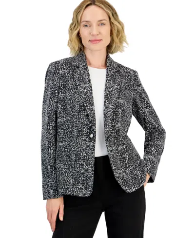 Kasper Women's Toggle Closure Notch Collar Blazer In Gray