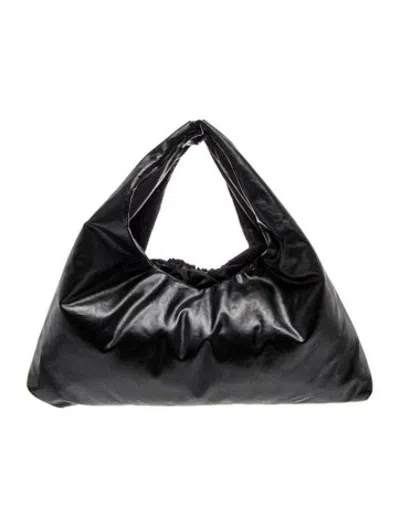 Pre-owned Kassl Vegetarian Leather Top Handle Bag In Black