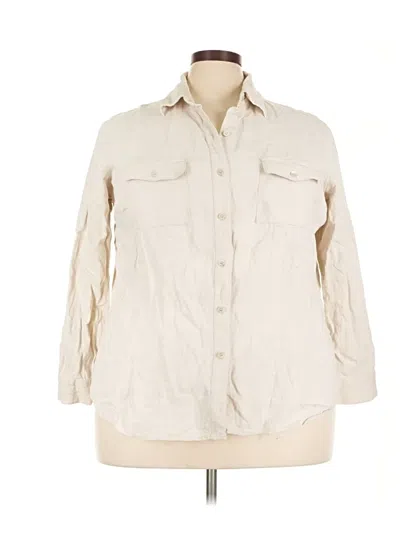 Pre-owned Kate Hill 3/4 Sleeve Button Down Shirt In Ivory