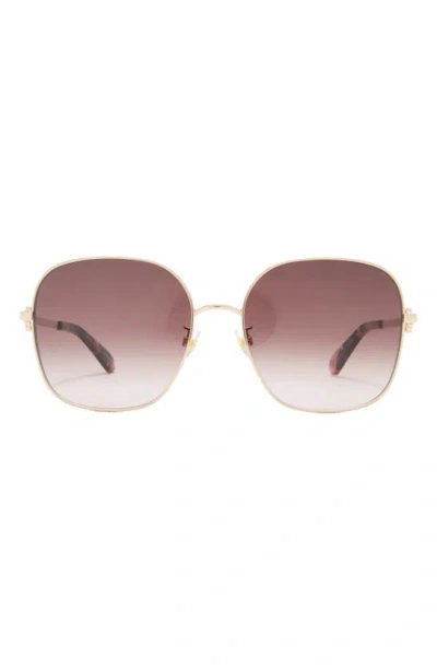 Kate Spade 59mm Tayla Round Sunglasses In Gold/ Brown Gradient