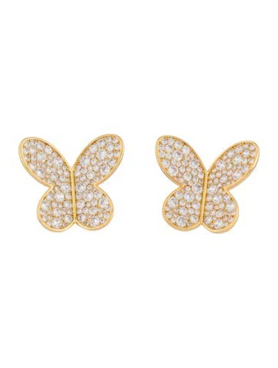 Pre-owned Kate Spade Crystal Butterfly Earrings In Multicolor