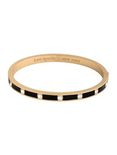 Pre-owned Kate Spade Crystal Enamel Bangle Bracelet, 6.75" In Black