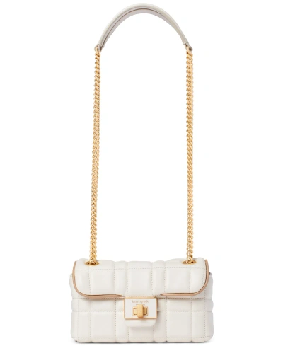 Kate Spade Evelyn Quilted Leather Small Shoulder Crossbody In Ivory.