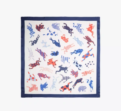 Kate Spade Frogs Silk Square Scarf In Multi