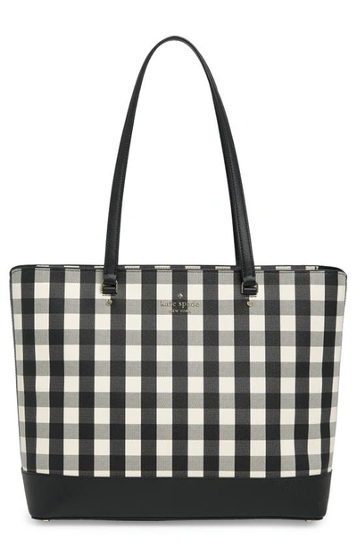 Kate Spade Gingham Perfect Tote In Black