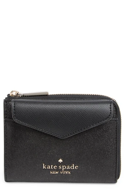 Kate Spade Glitter Box Card Case In Black