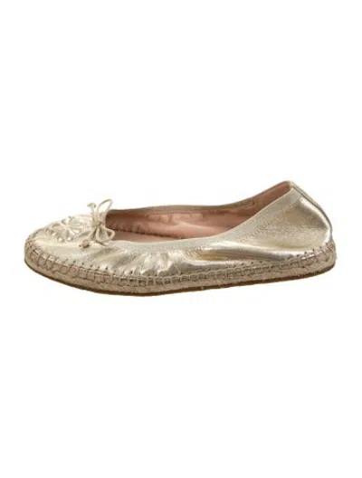 Pre-owned Kate Spade Leather Ballet Flats In Gold