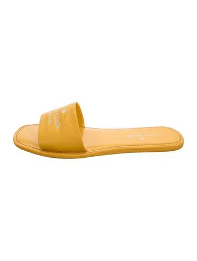 Pre-owned Kate Spade Leather Slides In Yellow