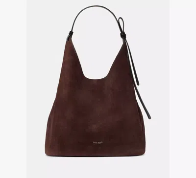 Kate Spade Loop Suede And Shiny Leather Large Carryall Bag In Brown