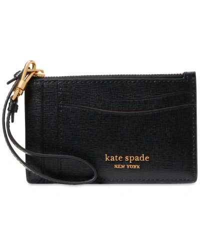 Kate Spade Morgan Saffiano Leather Coin Card Case Wristlet In Black