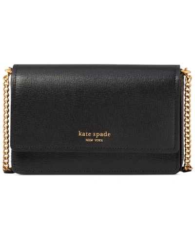 Kate Spade Morgan Saffiano Leather Flap Chain Wallet In Black
