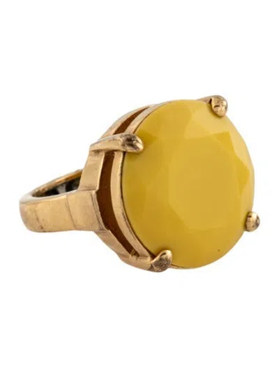 Pre-owned Kate Spade New York Crystal Cocktail Ring In Yellow