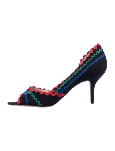 Pre-owned Kate Spade Patterned Sandals In Blue