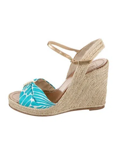 Pre-owned Kate Spade Printed Espadrilles In Orange