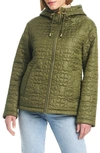 Kate Spade Quilts Hooded Jacket In Spring Olive