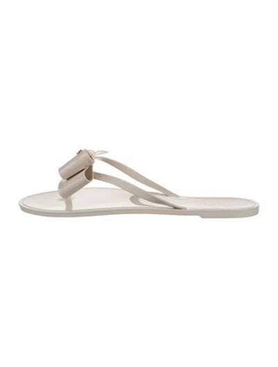 Pre-owned Kate Spade Rubber Flip Flops In White