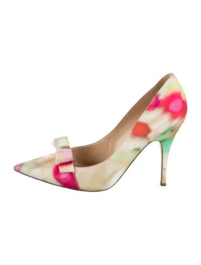 Pre-owned Kate Spade Satin Tie-dye Print Pumps In Pink/red