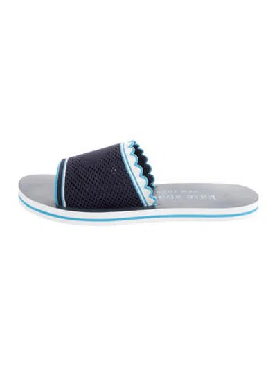 Pre-owned Kate Spade Scalloped Accent Slides In Blue