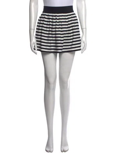 Pre-owned Kate Spade Striped Mini Skirt In Black/neutrals