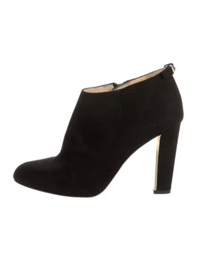 Pre-owned Kate Spade Suede Chelsea Boots In Black