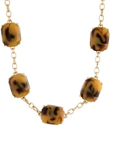 Pre-owned Kate Spade Tortoise Chain Necklace, 33" In Brown/neutrals