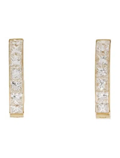 Pre-owned Katkim 18k Diamond Mini Stream Huggie Earrings In Multicolor